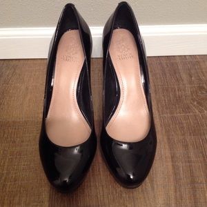 Vince Camuto patent leather platform pumps